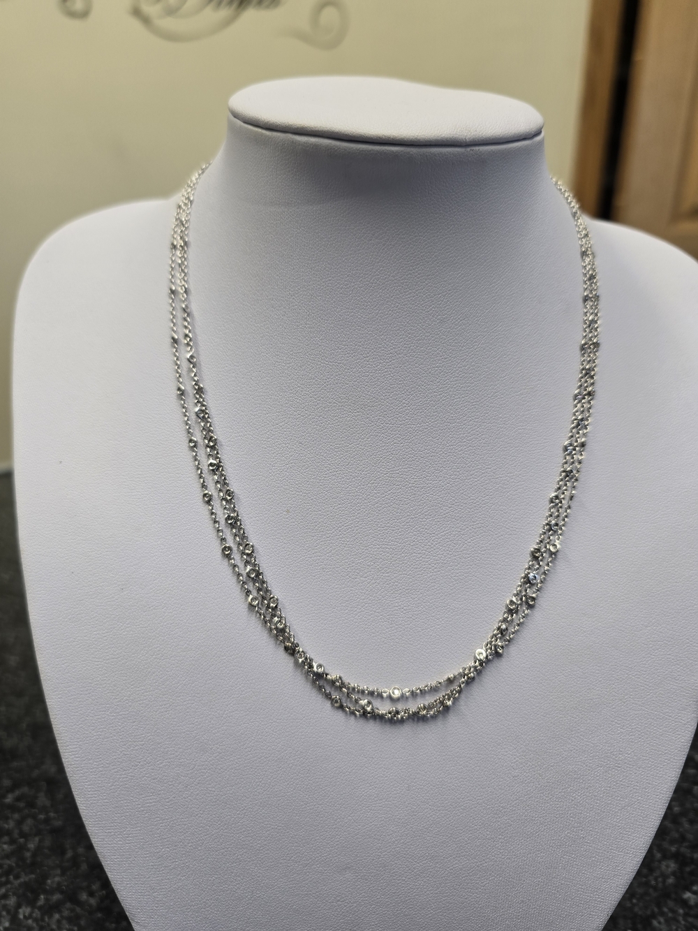 18k Natural Diamond By The Yard Necklace